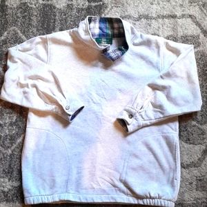 Sweatshirt - Orvis Light Gray Pullover Button Collar Sweatshirt